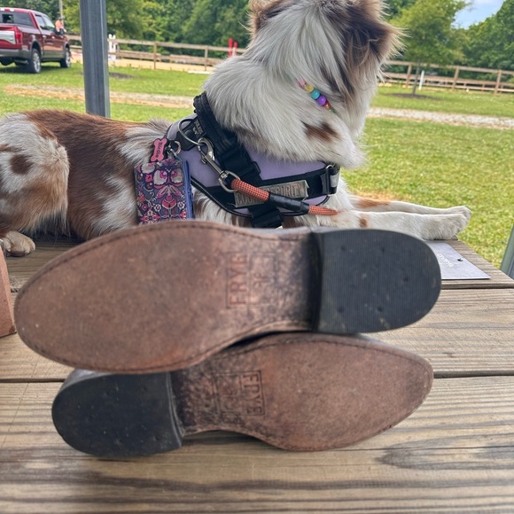 Frye Dark Brown Wyatt Overlay Western Boots size 7.5. - Picture 7 of 8